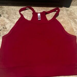 Wine red cropped tank.